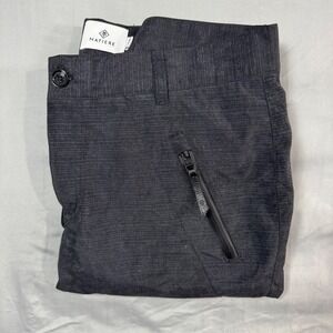 Matiere Men's Medium Charcoal Heathered Tech Pants Jogger Pinstripes Lightweight